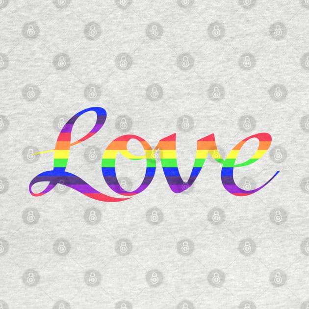 Love Script Rainbow Colors Stripes by NataliePaskell